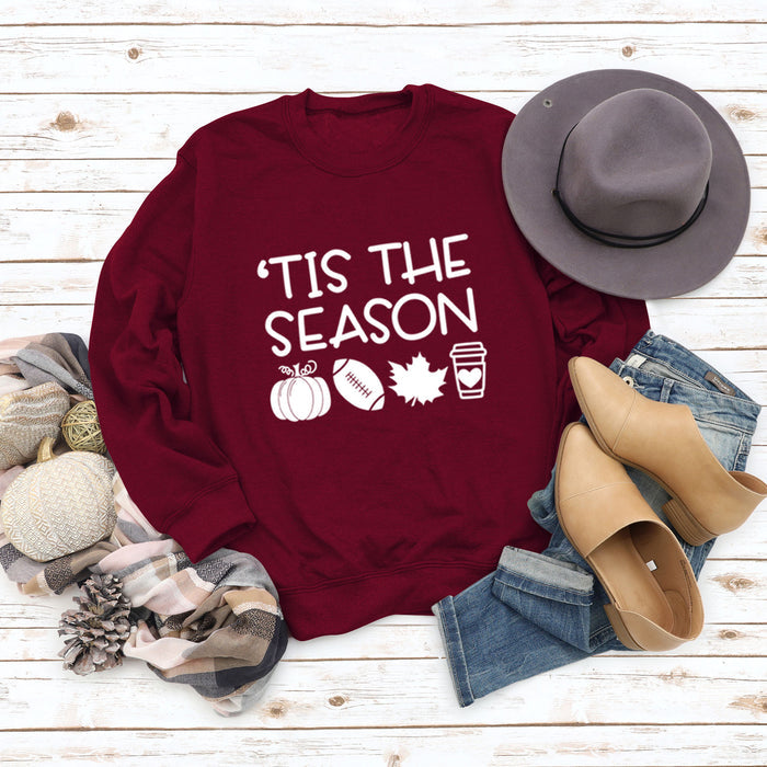 Red wine sweater (white font) / S