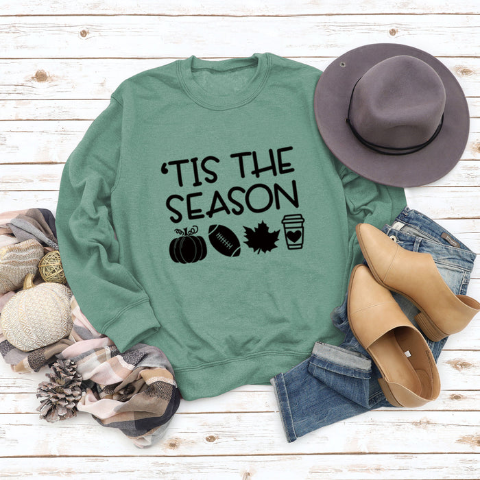 Light green sweater (black font) / S