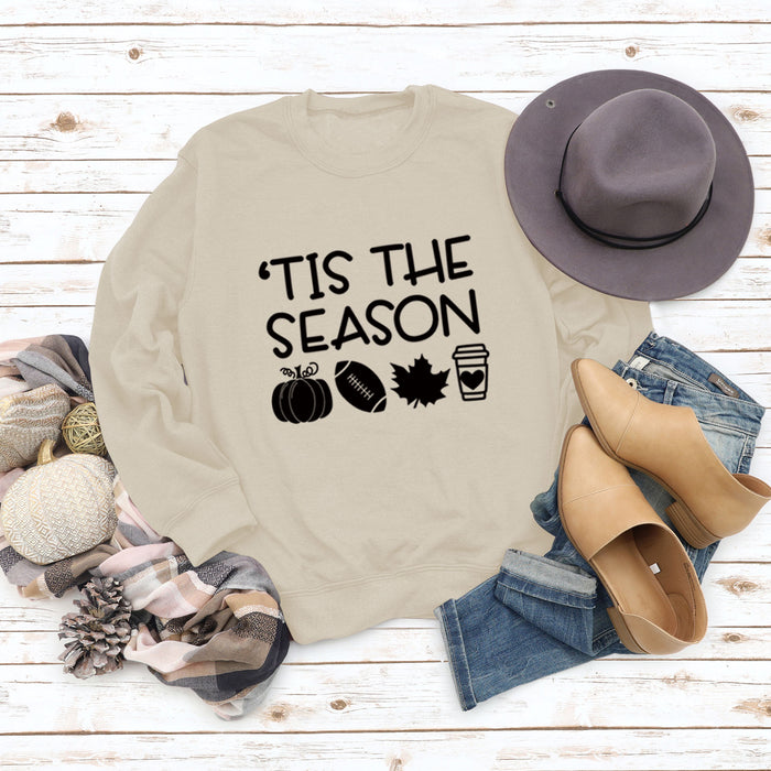 Sand color sweater (black font) / S