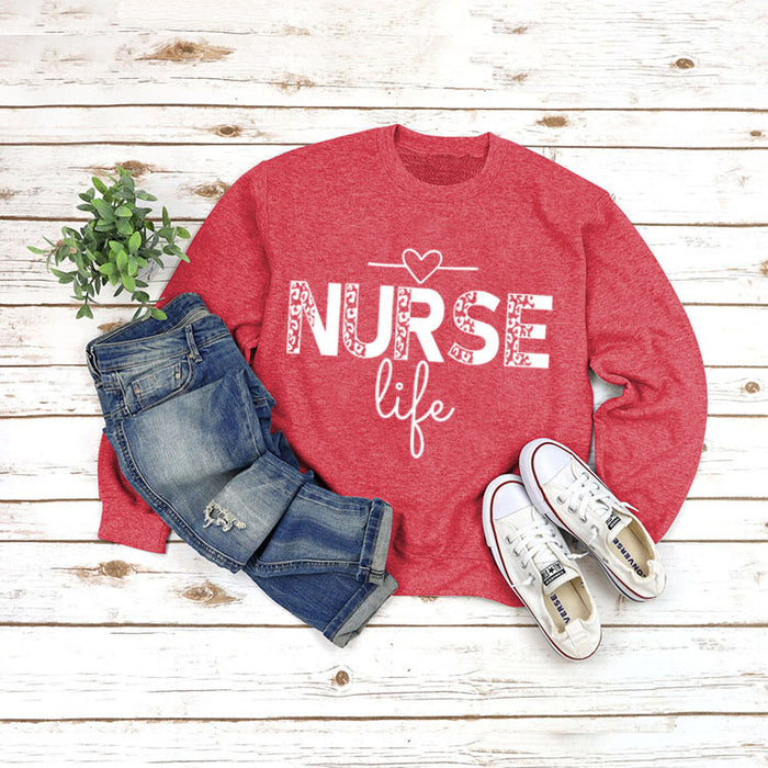 Red sweater (white font) / S
