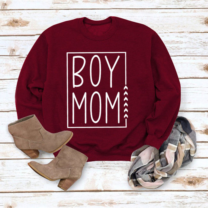 Wine red sweater (white font) / S