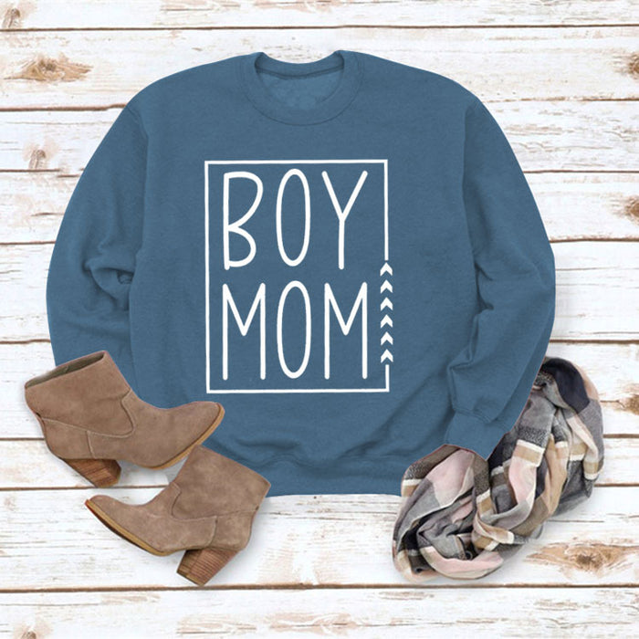 Blue sweater (white font) / S