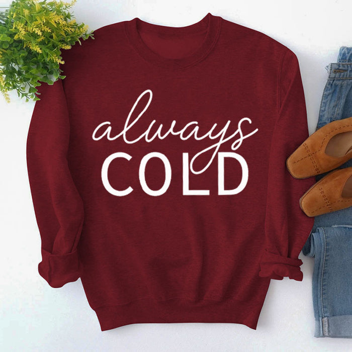 Wine red sweater (white font) / S