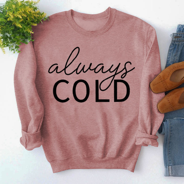 Rose gold sweater (black font) / S