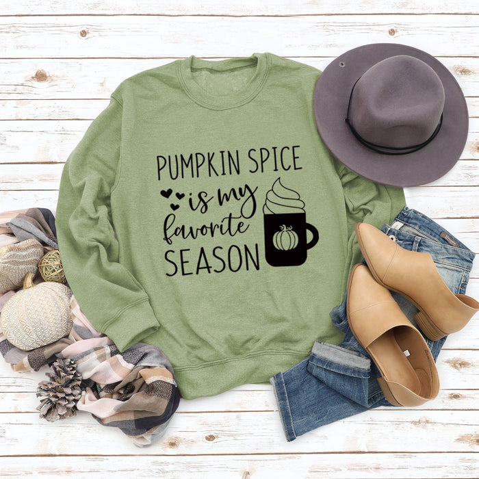 Olive green sweater (black font) / S