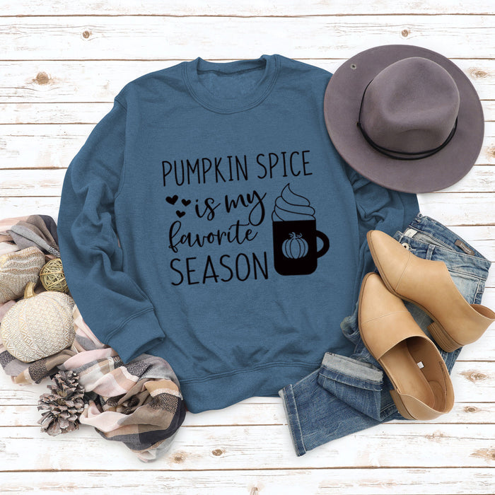 Blue sweater (black font) / S