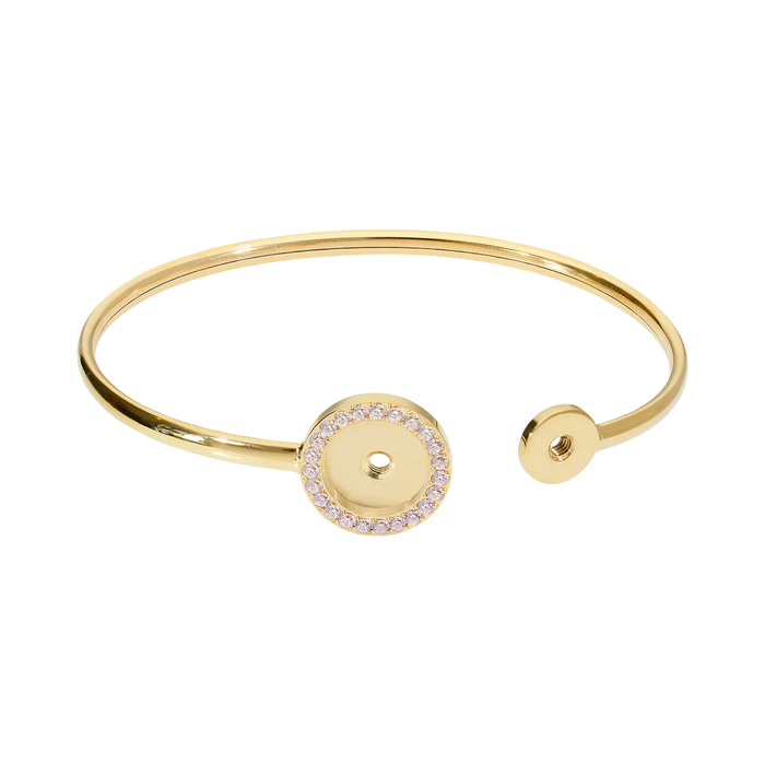 QUDO Portofino Bangle gold, QUDO gold bracelet, interchangeable bracelet QUDO, Neutral Collection jewelry, gold bangle bracelet, interchangeable jewelry bracelet, customizable bracelet system, luxury interchangeable jewelry, gold stacking bracelet, modern gold bracelet, QUDO collector jewelry, everyday gold jewelry, polished gold bangle, interchangeable crystal bracelet, Oh Meredith QUDO