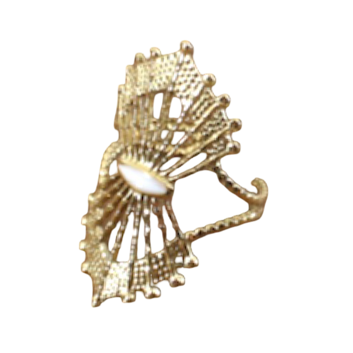 R26050 Stone Adorned Crown Open Ring: 01 GD