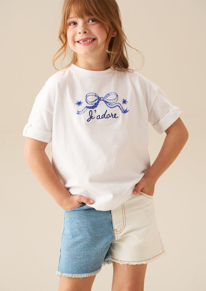 Rafaela Contrast Wash Denim Shorts