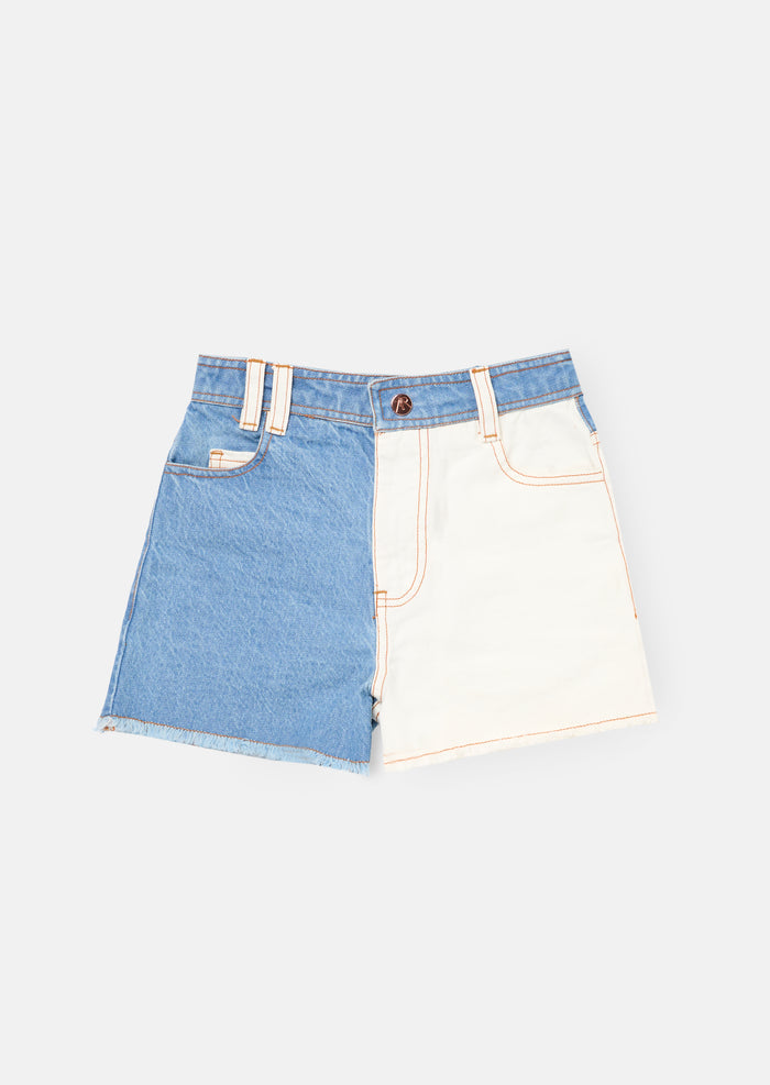 Rafaela Contrast Wash Denim Shorts