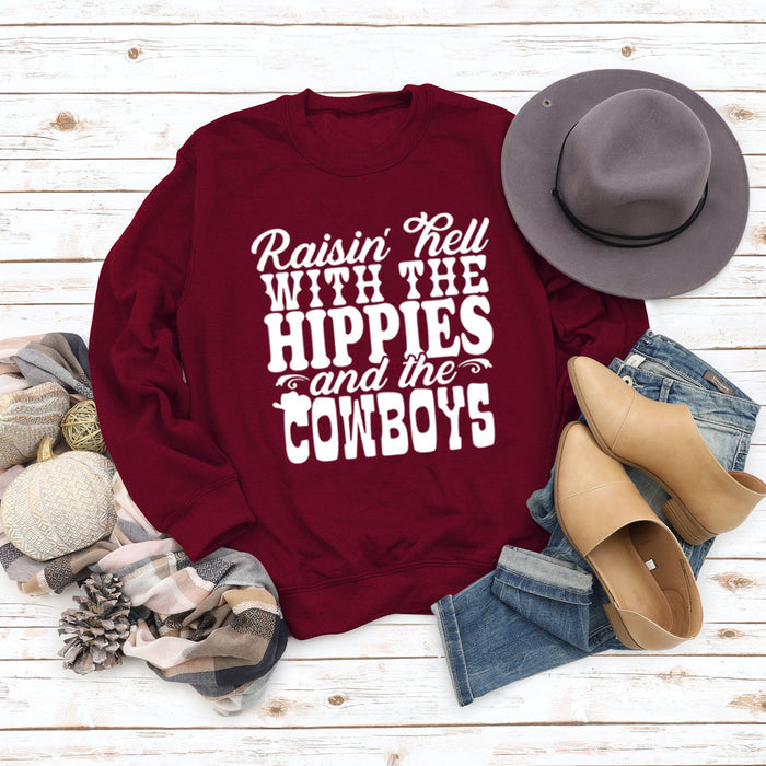 Wine red sweater (white font) / S