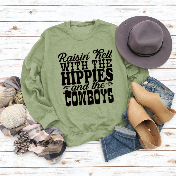 Olive sweater (black font) / S