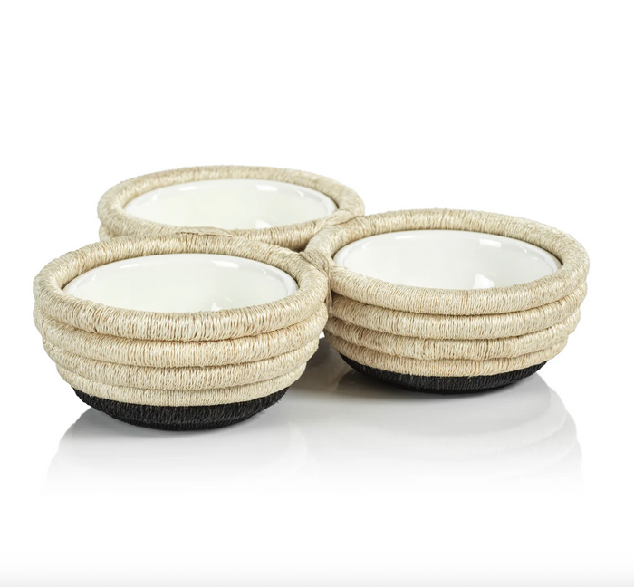 Rattan Condiment Set