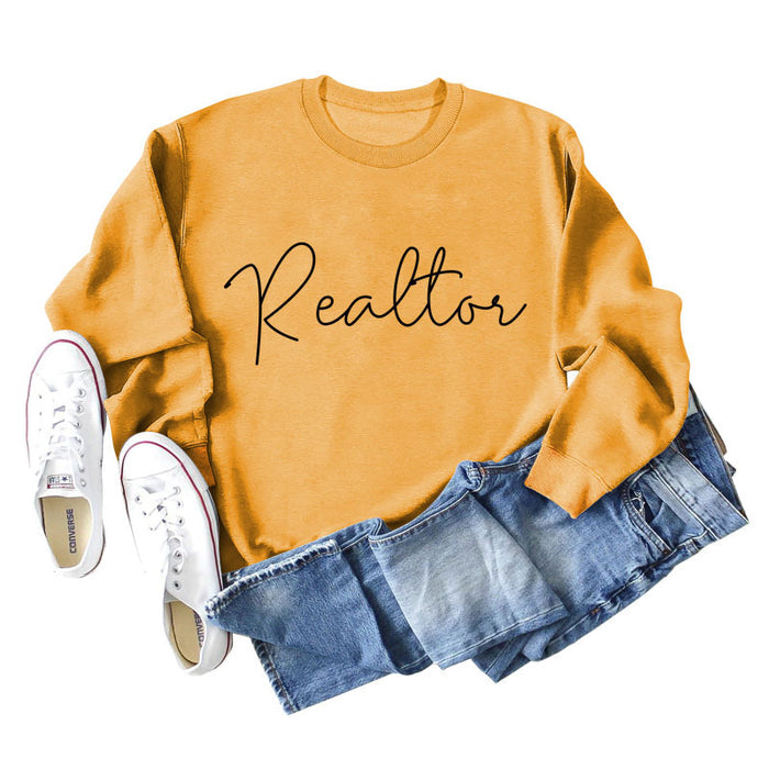 Yellow sweater (black font) / S