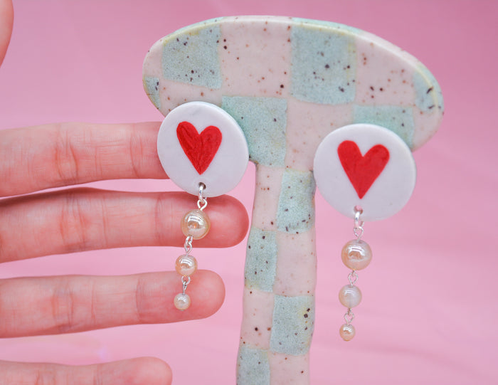 Red Heart Earrings