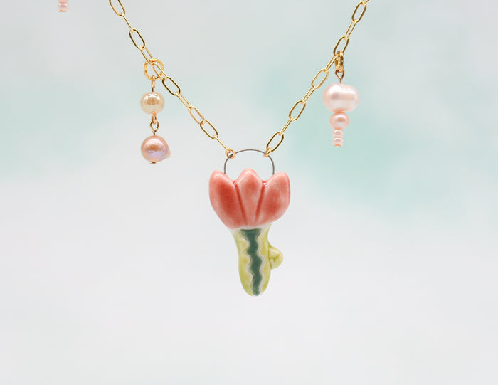 Red Tulip Necklace