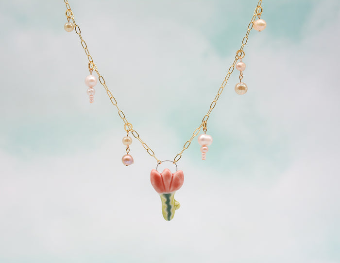 Red Tulip Necklace