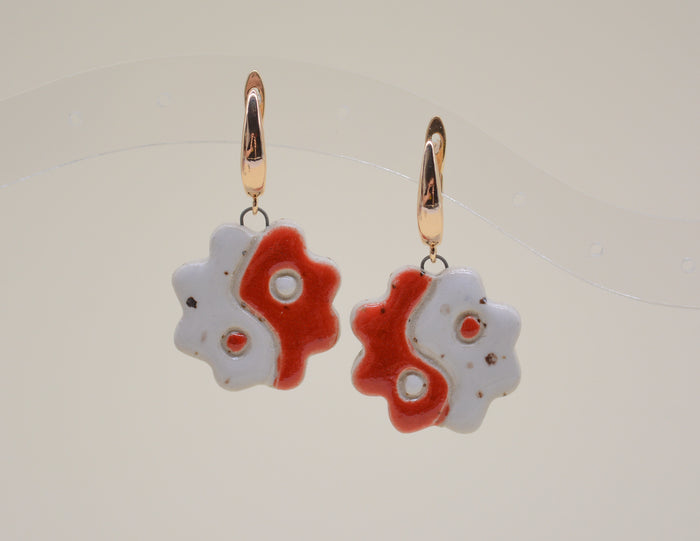 Red Yin Yang Earrings