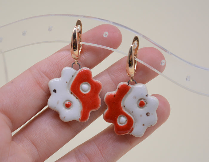 Red Yin Yang Earrings