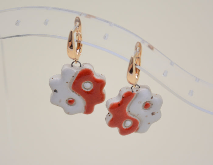 Red Yin Yang Earrings