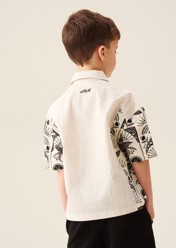 Regan Cut And Sew Stripe Palm Shirt
