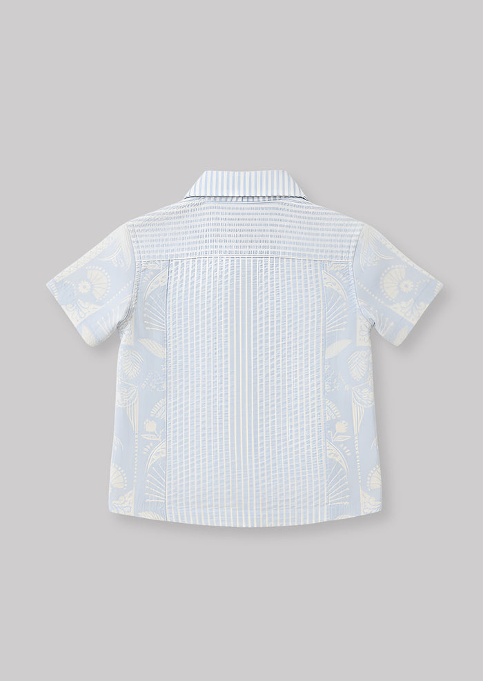 Regan Cut And Sew Stripe Palm Shirt