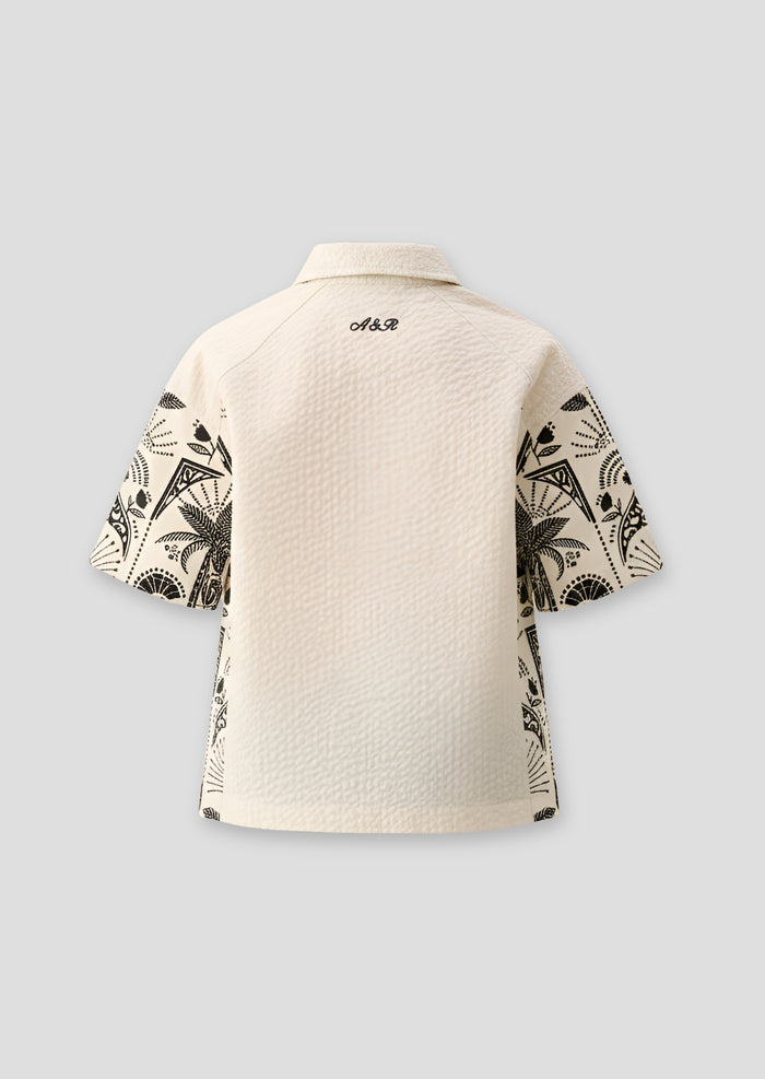 Regan Cut And Sew Stripe Palm Shirt