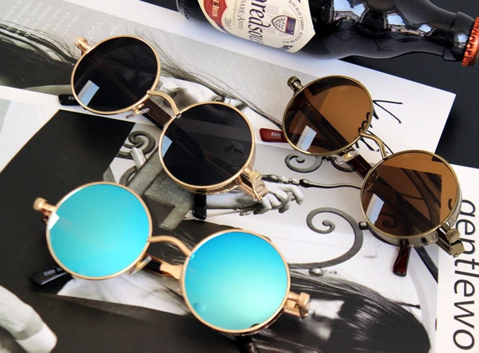 Retro Round Steampunk Sunglasses with Chain | Canada