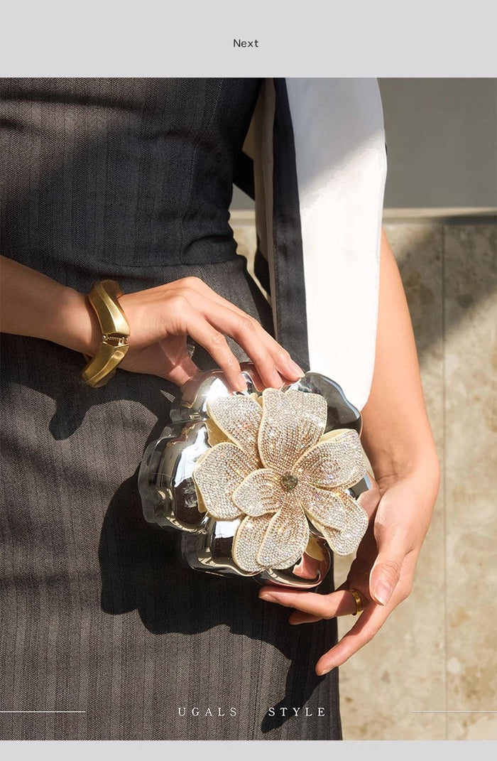 Rhinestone Floral Clutch Bag Canada | Elegant Evening Purse
