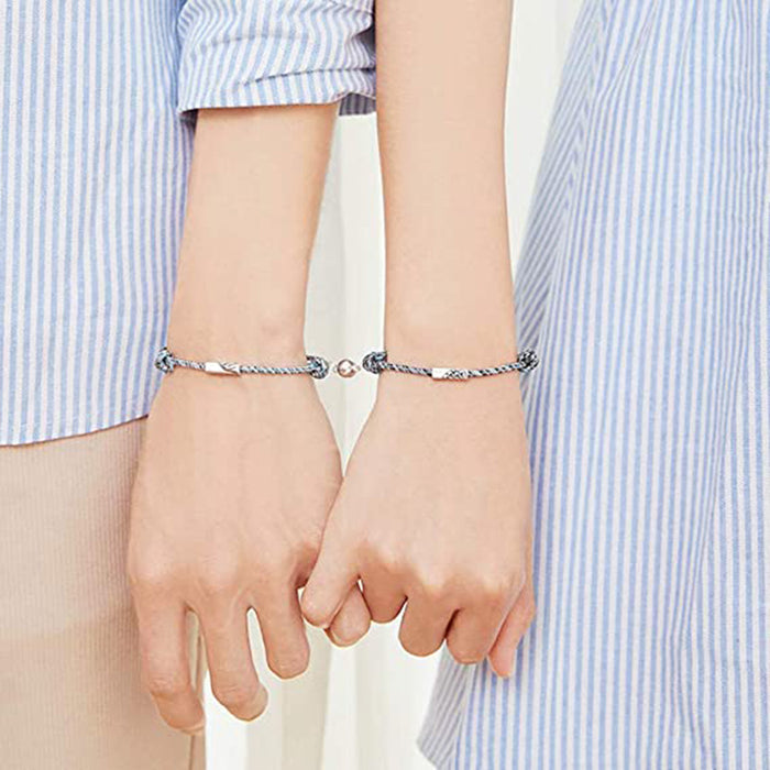 Rope Braided Couple Magnetic Bracelet, Adjustable Women Couple Bracelet, Love Bracelet For Men Women