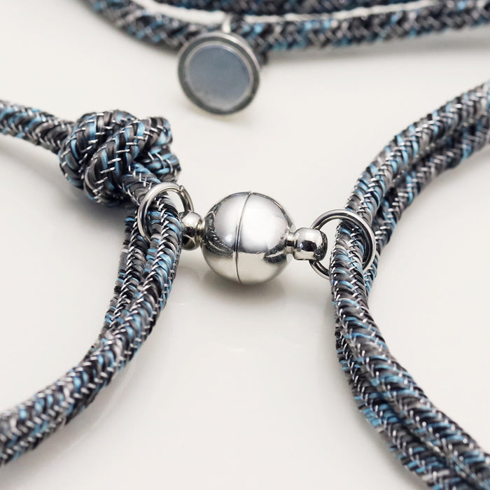 Rope Braided Couple Magnetic Bracelet, Adjustable Women Couple Bracelet, Love Bracelet For Men Women