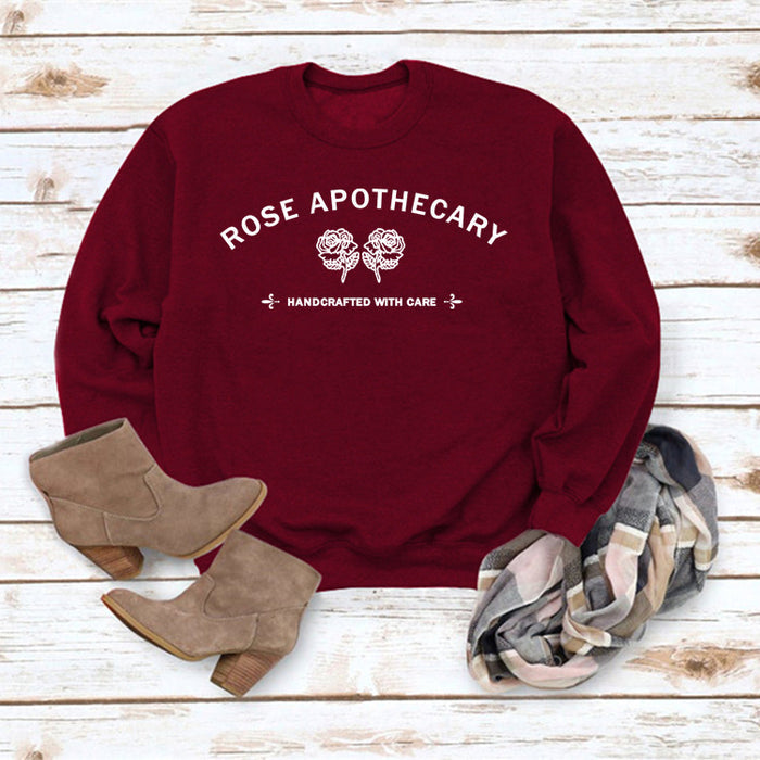 Wine red sweater (white font) / S