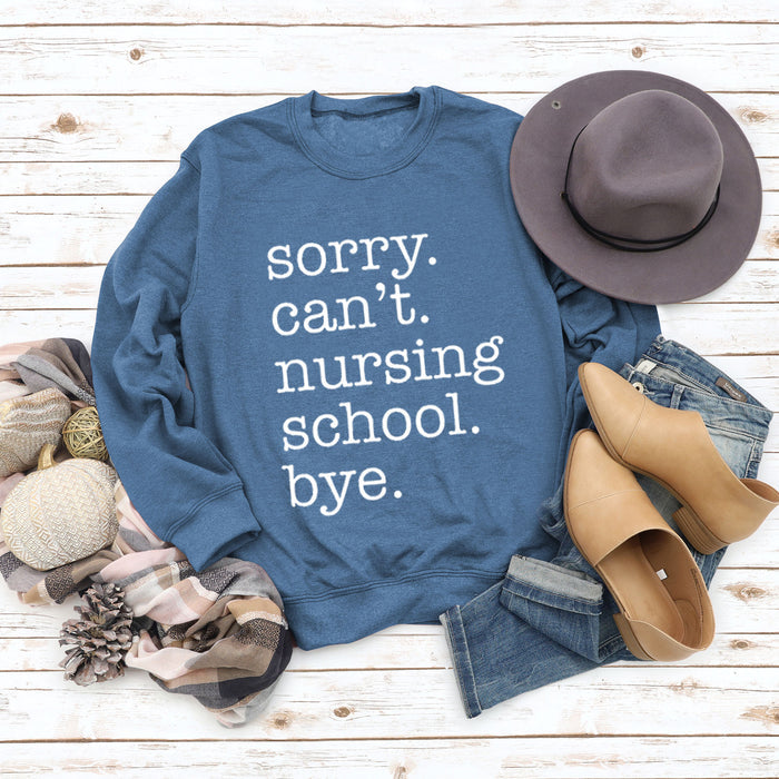 Blue sweater (white font) / S