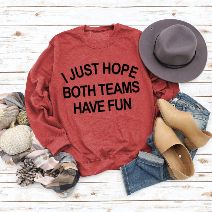 Red sweater (black font) / S