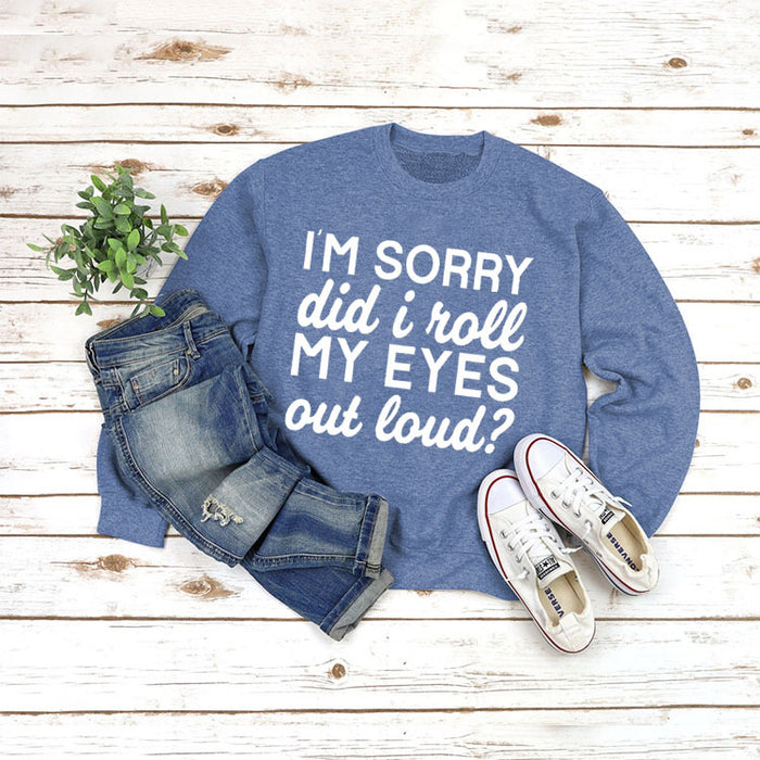 Blue sweater (white font) / S