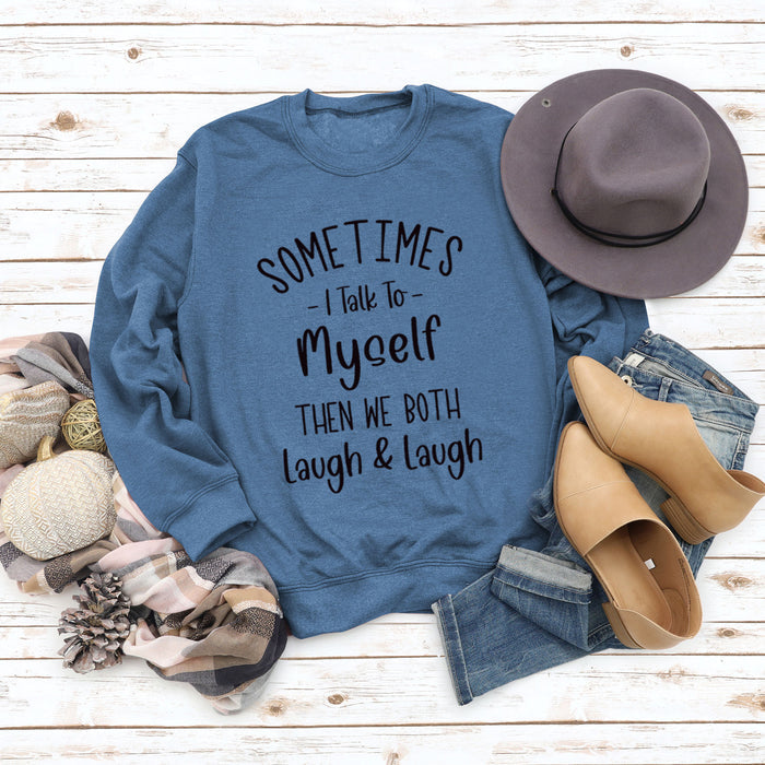 Blue sweater (black font) / S