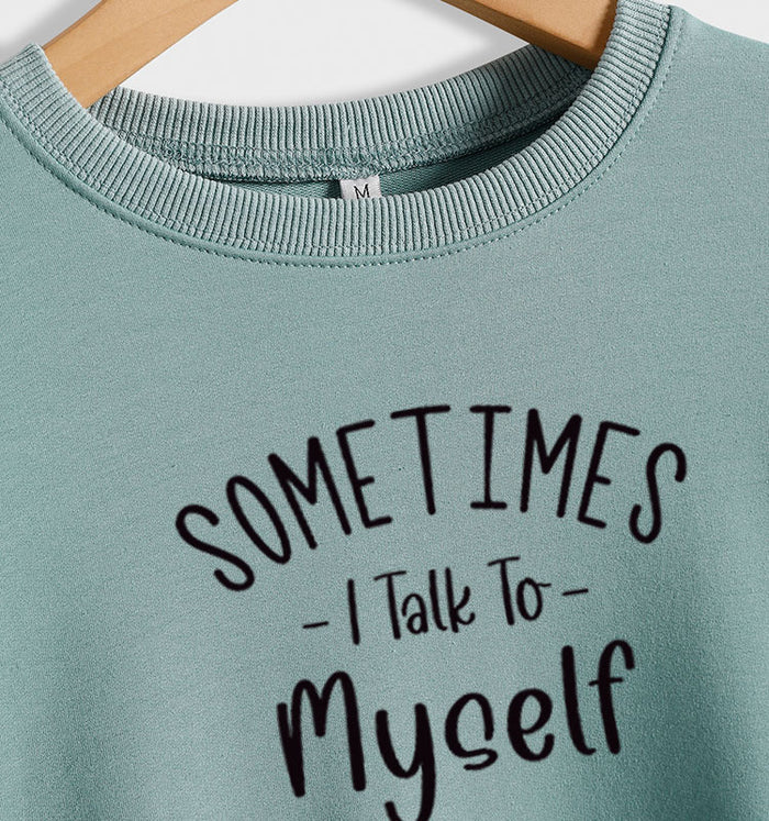 Round Neck Letter Patchwork Tops Long Sleeve SOME TIMES Print Loose Sweatshirt