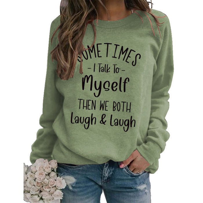 Round Neck Letter Patchwork Tops Long Sleeve SOME TIMES Print Loose Sweatshirt