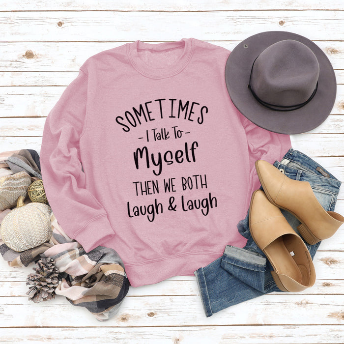Round Neck Letter Patchwork Tops Long Sleeve SOME TIMES Print Loose Sweatshirt