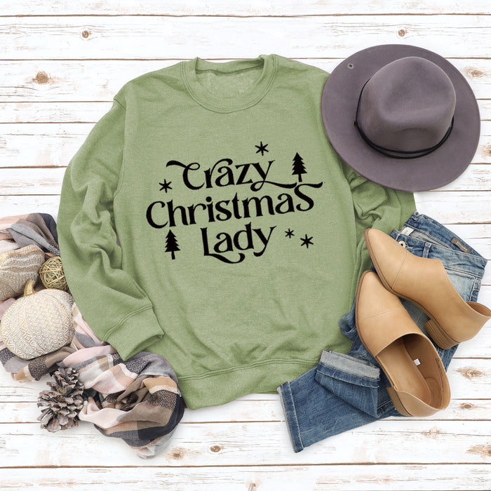 Olive green sweater (black font) / S