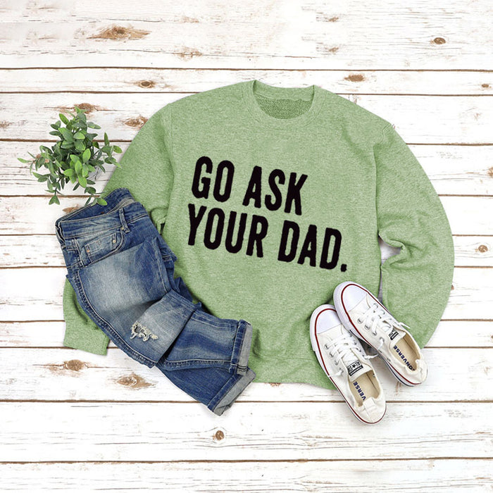 Olive green sweater (black font) / S