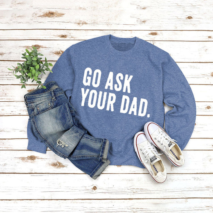 Blue sweater (white font) / S