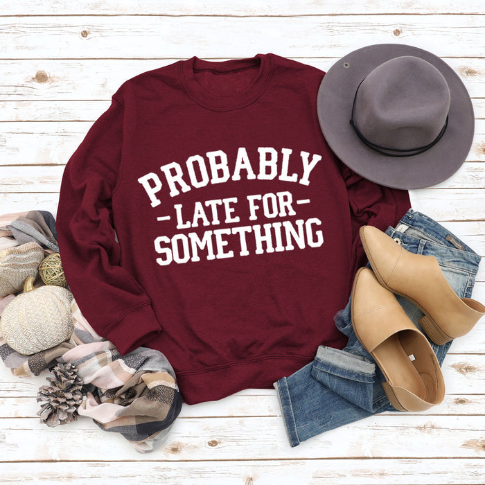 Red wine sweater (white font) / S