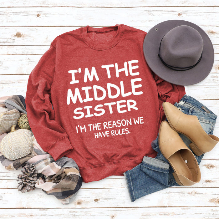 Red sweater (white font) / S