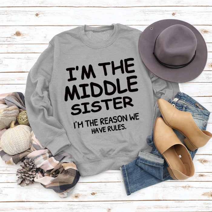 Gray sweater (black font) / S