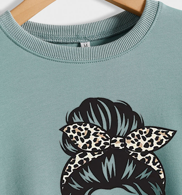 Round Neck Letter Women's T-shirt Shit Show Printed Loose Sweater