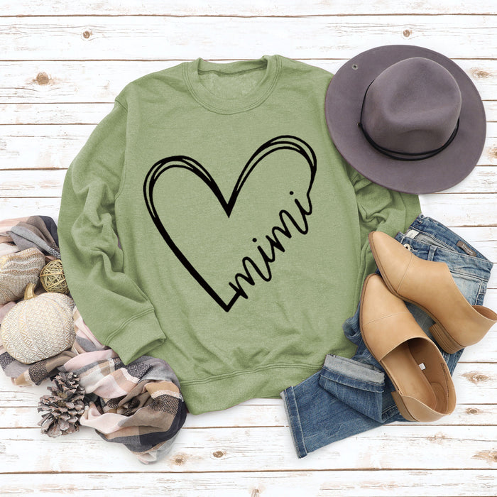 Olive sweater (black font) / S