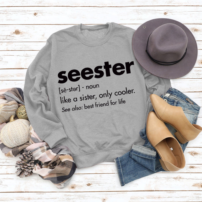 Grey sweater (black font) / S