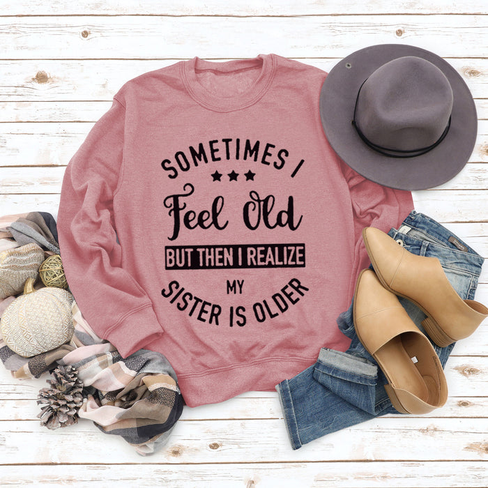 Rose gold sweater (black font) / S