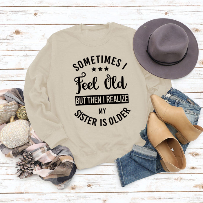 Sand color sweater (black font) / S